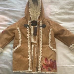 Catimini Girls Shearling Coat size 3